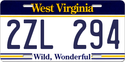 WV license plate 2ZL294