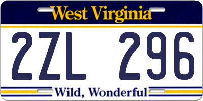 WV license plate 2ZL296