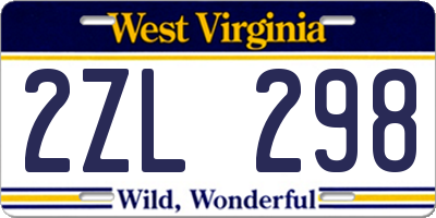 WV license plate 2ZL298