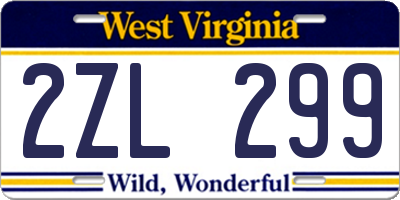 WV license plate 2ZL299
