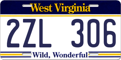 WV license plate 2ZL306