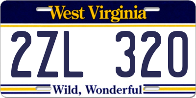 WV license plate 2ZL320