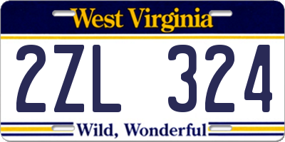 WV license plate 2ZL324