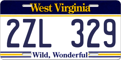 WV license plate 2ZL329