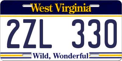 WV license plate 2ZL330