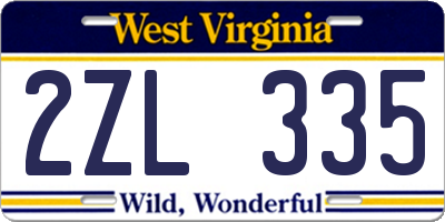 WV license plate 2ZL335
