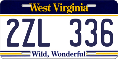WV license plate 2ZL336