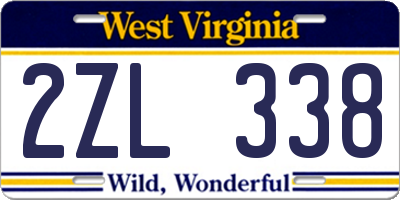 WV license plate 2ZL338