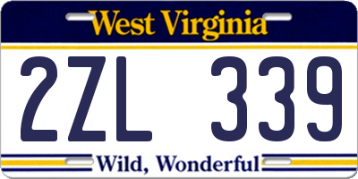 WV license plate 2ZL339