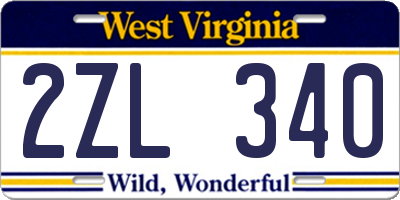 WV license plate 2ZL340