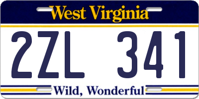 WV license plate 2ZL341
