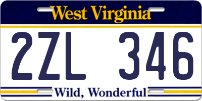 WV license plate 2ZL346