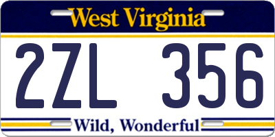 WV license plate 2ZL356
