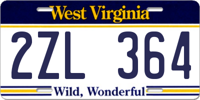 WV license plate 2ZL364