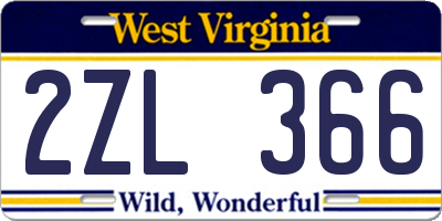 WV license plate 2ZL366