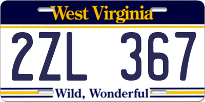 WV license plate 2ZL367