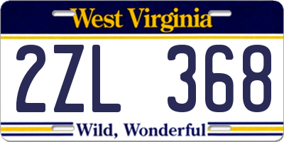 WV license plate 2ZL368