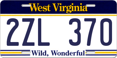 WV license plate 2ZL370