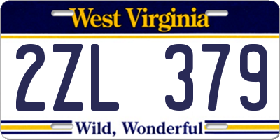 WV license plate 2ZL379