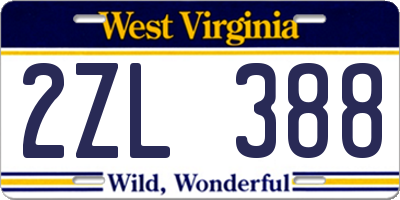 WV license plate 2ZL388