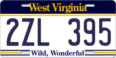 WV license plate 2ZL395