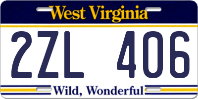 WV license plate 2ZL406
