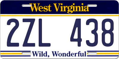 WV license plate 2ZL438