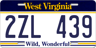WV license plate 2ZL439