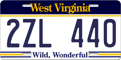 WV license plate 2ZL440