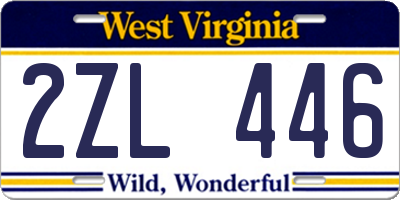 WV license plate 2ZL446