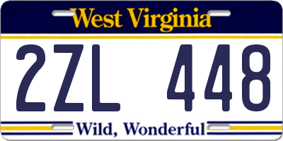 WV license plate 2ZL448
