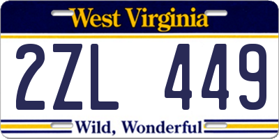 WV license plate 2ZL449