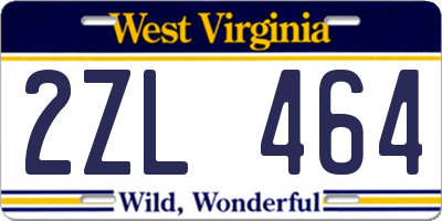 WV license plate 2ZL464