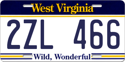 WV license plate 2ZL466