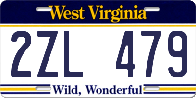 WV license plate 2ZL479