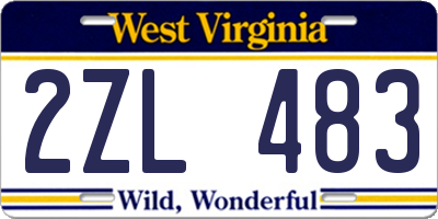 WV license plate 2ZL483