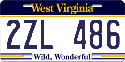 WV license plate 2ZL486