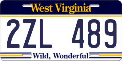 WV license plate 2ZL489