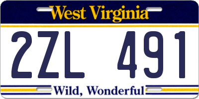 WV license plate 2ZL491