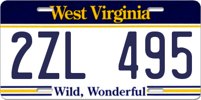 WV license plate 2ZL495