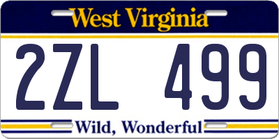 WV license plate 2ZL499