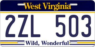 WV license plate 2ZL503