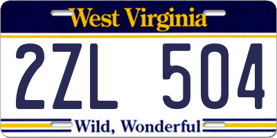 WV license plate 2ZL504