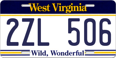 WV license plate 2ZL506