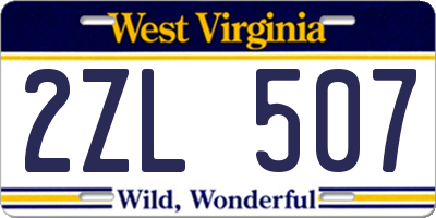 WV license plate 2ZL507