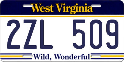 WV license plate 2ZL509