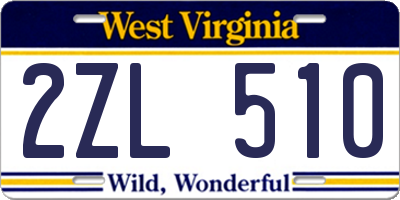 WV license plate 2ZL510