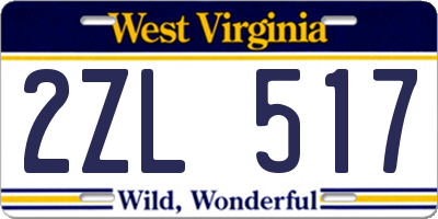 WV license plate 2ZL517