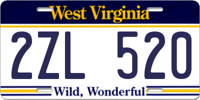 WV license plate 2ZL520