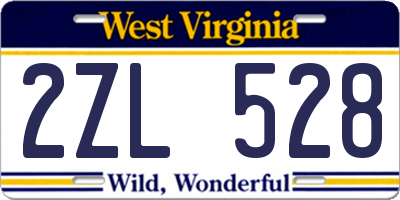 WV license plate 2ZL528